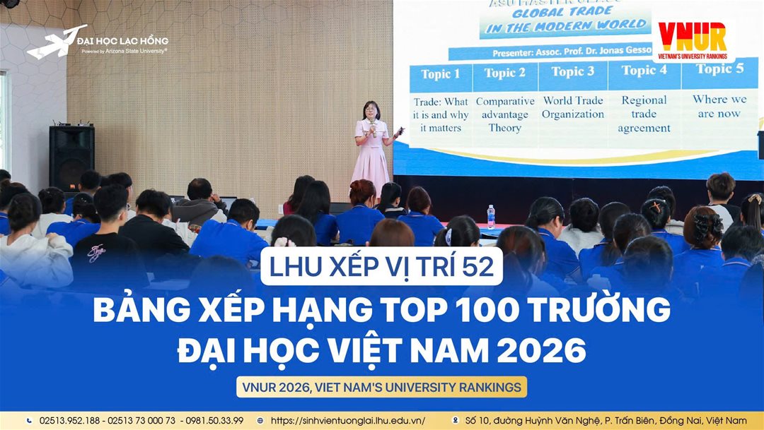 5 yếu tố giúp Trường Đại học Lạc Hồng tăng hạng vượt bậc trong BXH VNUR 2026 Đảng, Bộ trưởng Bộ Giáo dục và Đào tạo (thứ 2, bên phải) thăm và động viên tinh thần sáng tạo, công nghệ của LHU tại Triển lãm A80